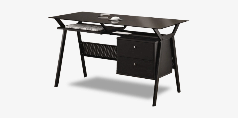 Desks Metal And Glass Computer Desk With Two Storage - Coaster Fine Furniture Home Office Computer Desk Houston,, transparent png #552723