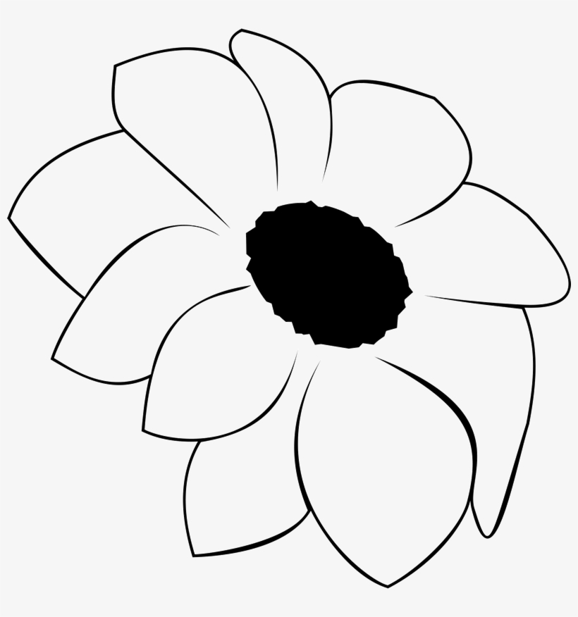 Flower Outline With Dark Center Rubber Stamp - Rubber Stamping, transparent png #552797