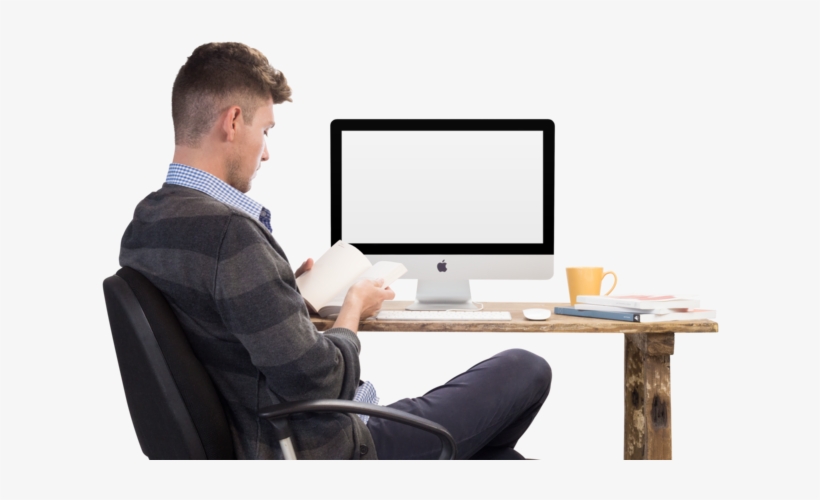 Person On Computer Png, transparent png #553052