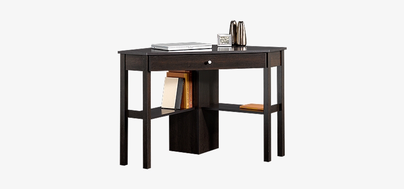 Casual One Drawer Corner Computer Desk In Cinnamon Sauder