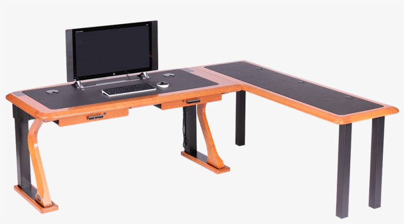 Artistic Computer Desk Full L Shaped Right Caretta - Escritorio Para Computadora En L, transparent png #553113