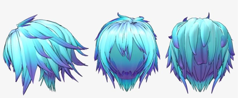 Image Result For Anime Guy Side View Png Anime Guy - Mmd Blue Hair, transparent png #553162