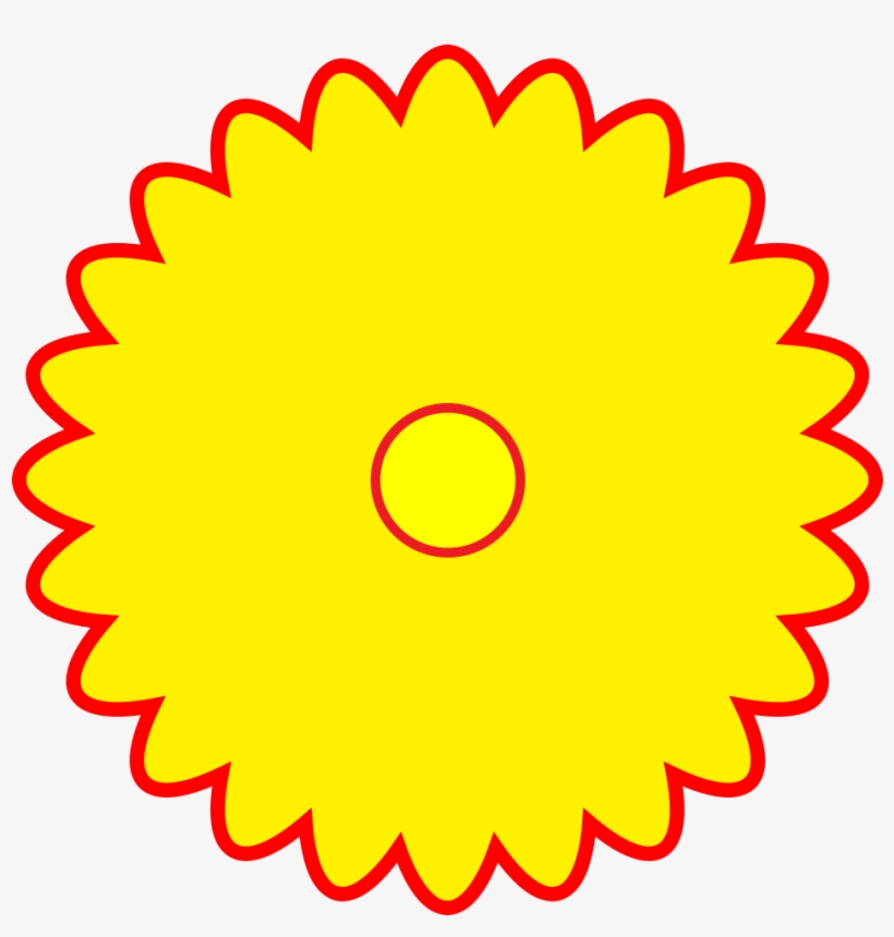 Free Logo Yellow Flower Shaped Red Outline Png Format - 85830-000, transparent png #553278