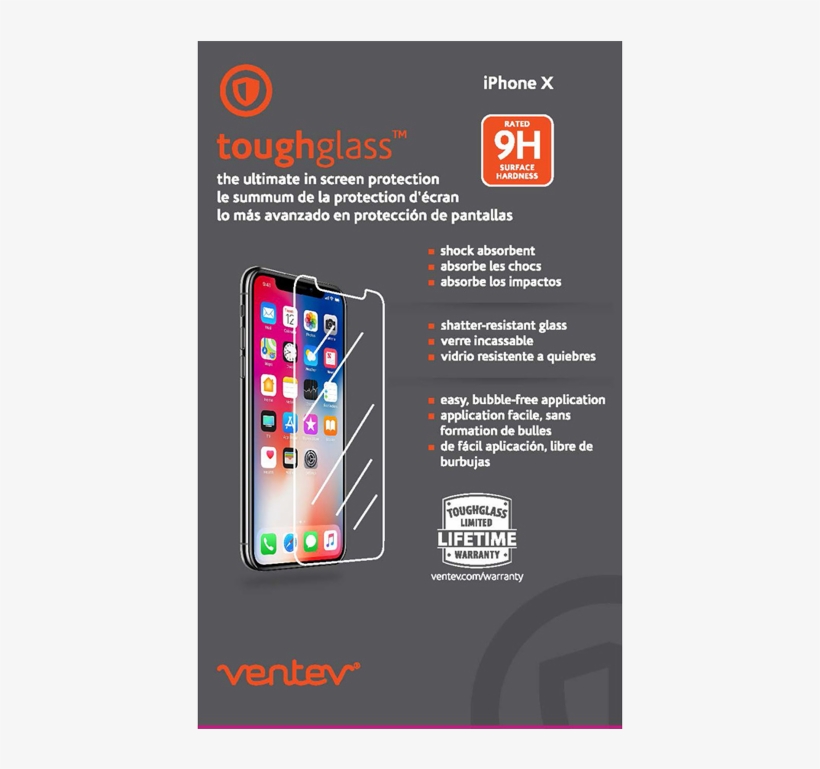 Ventev Toughglass Screen Protector For Apple Iphone, transparent png #553406