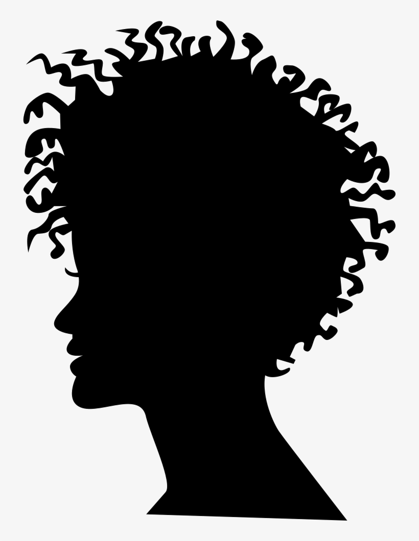 Woman Head Silhouette With Short Curled Hair Style - Look At Me Round Ornament, transparent png #553823