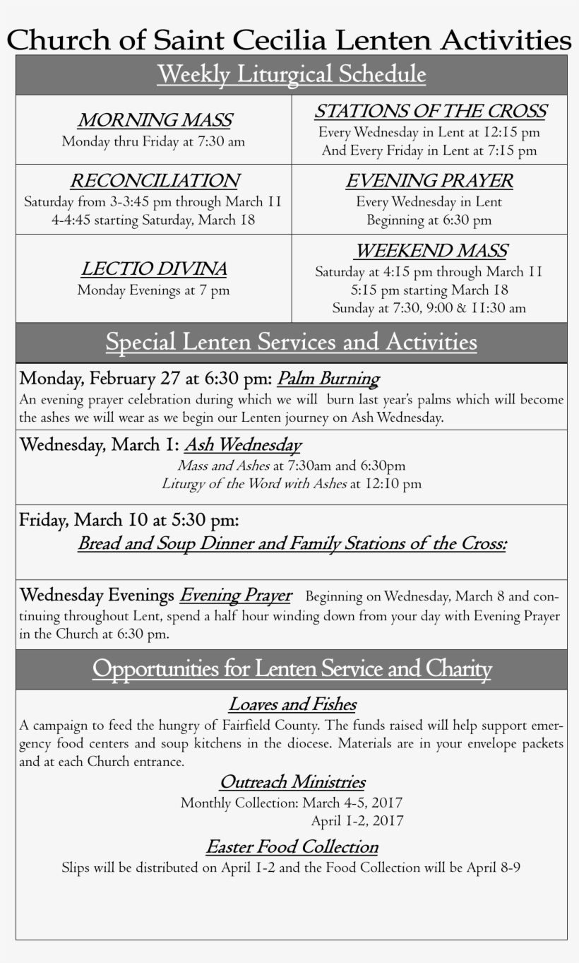 Lent At Saint Cecilia - Saint Cecilia's Day, transparent png #553860