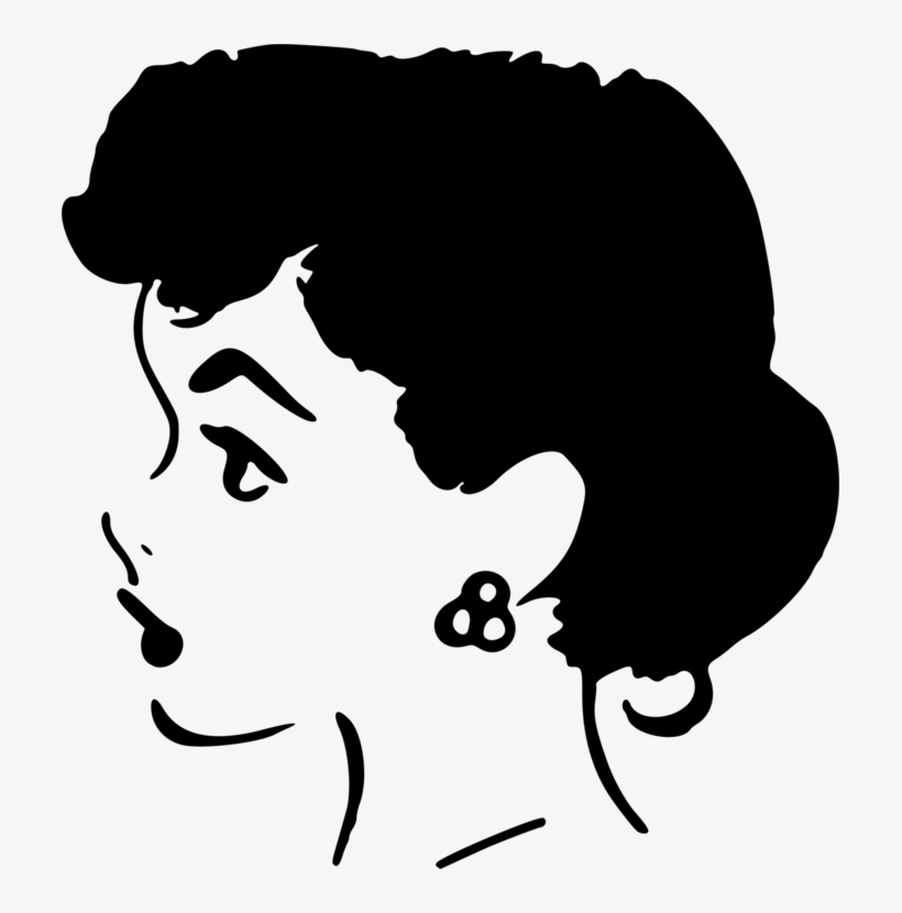 Computer Icons Cartoon Line Art Woman Silhouette - Clip Art, transparent png #554092