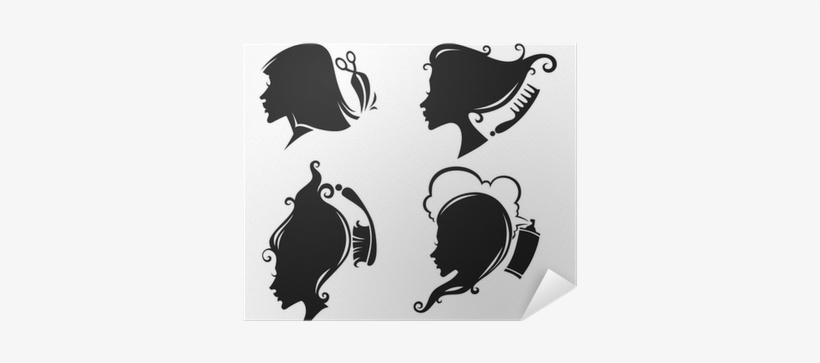 Vector Collection Of Women Head Silhouettes And Hairdresser - Frases Para Esteticas De Belleza, transparent png #554149