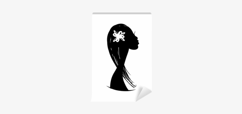 Female Head Silhouette For Your Design Wall Mural • - Wall Vinyl Sticker Decals Mural Room Design Pattern, transparent png #554170