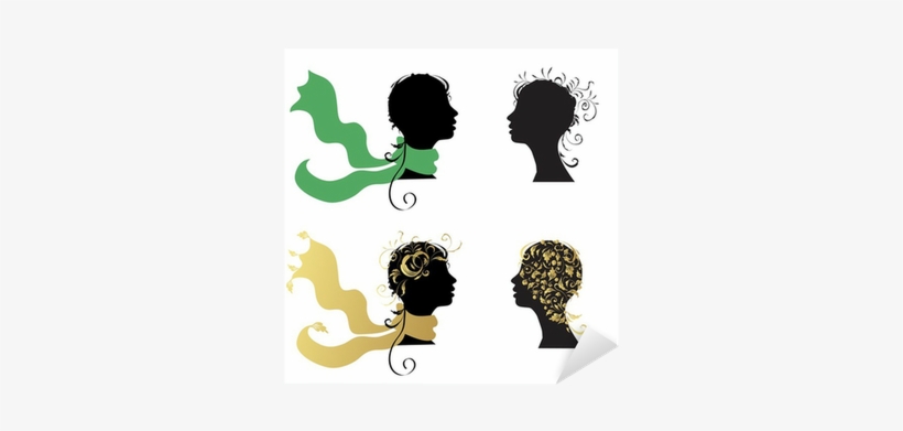 Beautiful Woman, Head Silhouette For Your Design Sticker - Silhouette Scarf, transparent png #554368