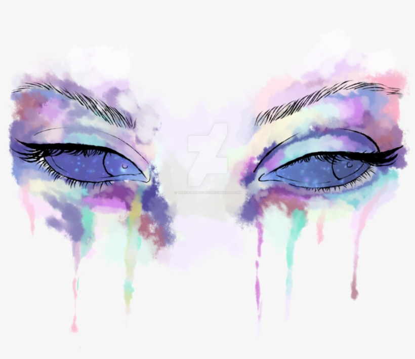 Png Library Eyes By Draculkitten On Deviantart - Galaxy Watercolor, transparent png #554843