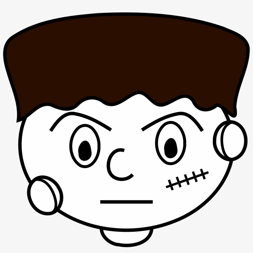 Fangs Cliparts - Black And White Frankenstein Clipart, transparent png #555158