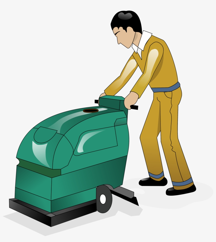 Clipart Stock On Target Maintenance Commercial Cleaning - Cartoon Floor Cleaning, transparent png #555186