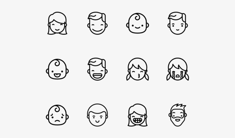 Omg People Faces - Home Page Line Icon, transparent png #555589