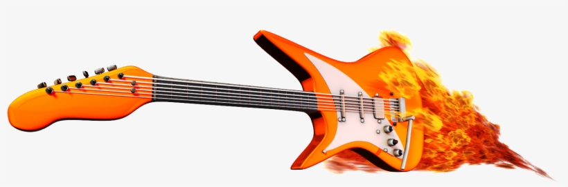 Rock Guitar Free Png Image - Rock And Roll Guitar On Fire, transparent png #556430