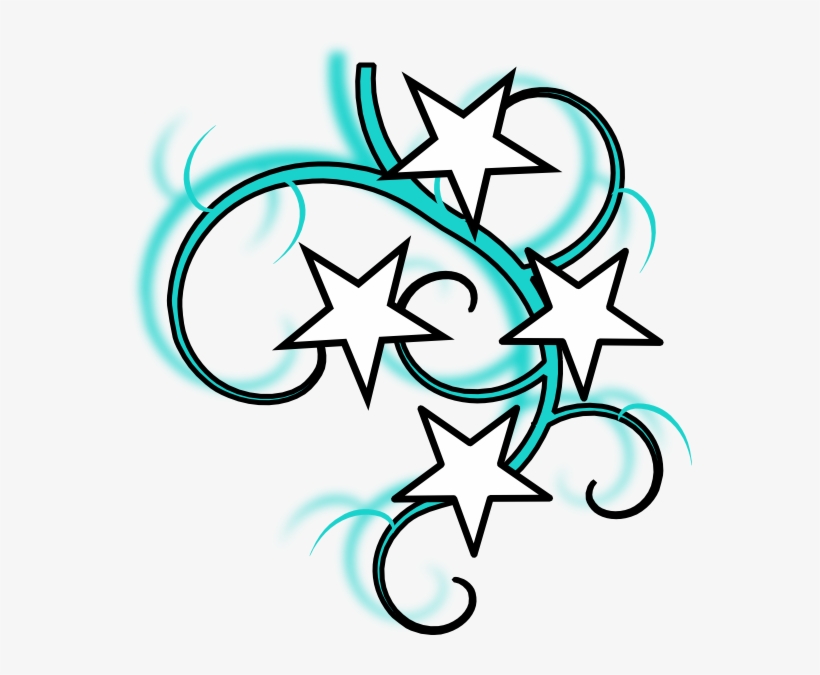 Tattoo Swirl Clip Art - Swirl Star Clip Art, transparent png #556666