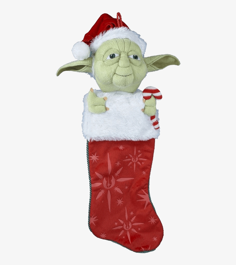 Star Wars Yoda Plush Stocking - Kurt Adler Yoda With Candy Cane Plush Head Stocking, transparent png #556880