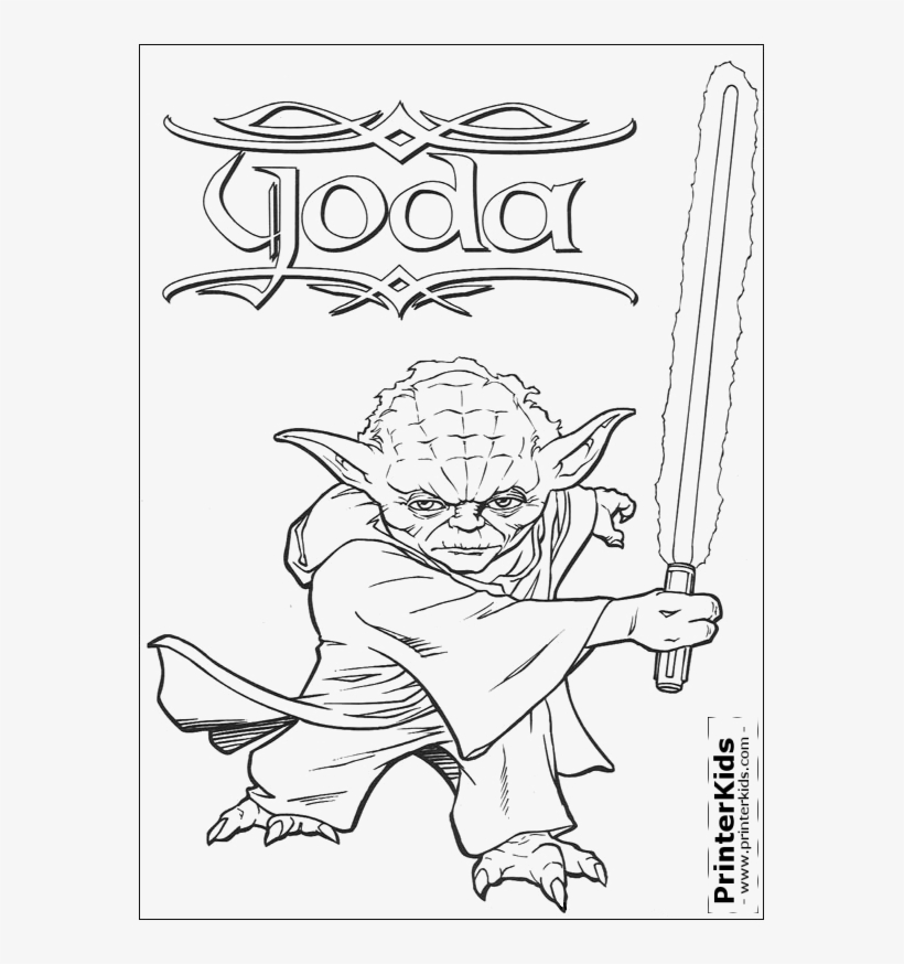 Luke Skywalker On Dagobah Coloring Page - Yoda With Lightsaber Coloring Pages, transparent png #557158