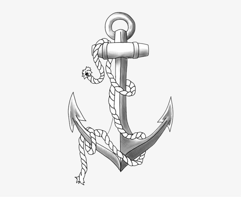Anchor Clipart Tatoo - Anchor Drawing Png, transparent png #557325
