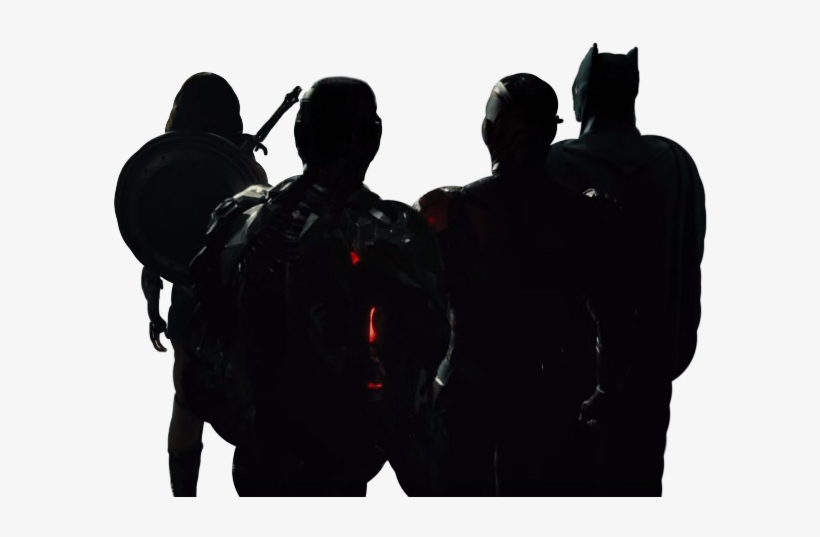 Justice League From Behind Transparent Shot By Savagecomics - Silhouette, transparent png #558801