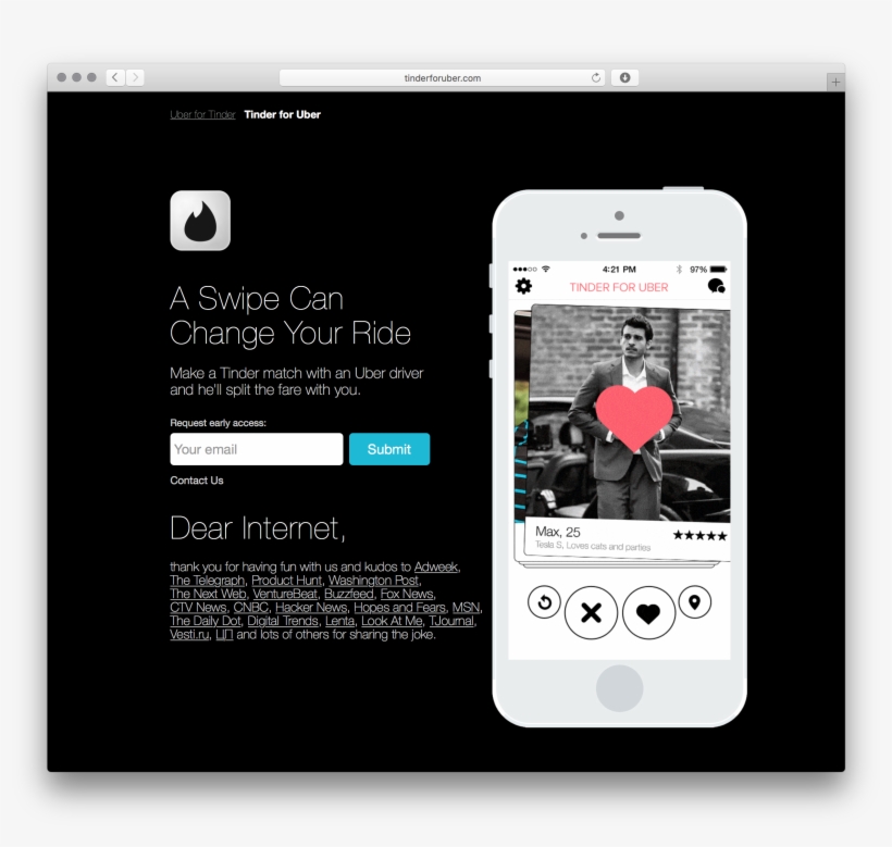 April 2015 Filed Under Social Hackapp - Advertisement On Tinder, transparent png #559099