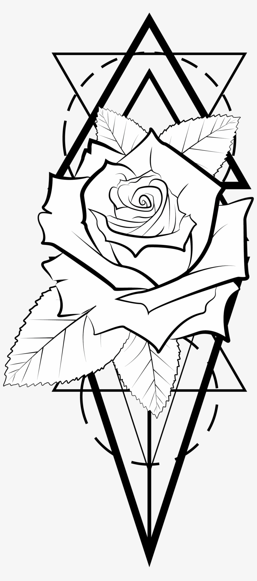Geometric Rose Tattoo, - Project, transparent png #559441