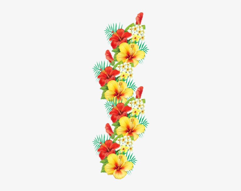 Экзотические Цветы Декор Png Clipart - Transparent Background Tropical Flowers Png, transparent png #559581