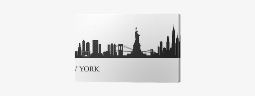 New York City Skyline Silhouette Background Canvas - New York City Silhouette, transparent png #559937