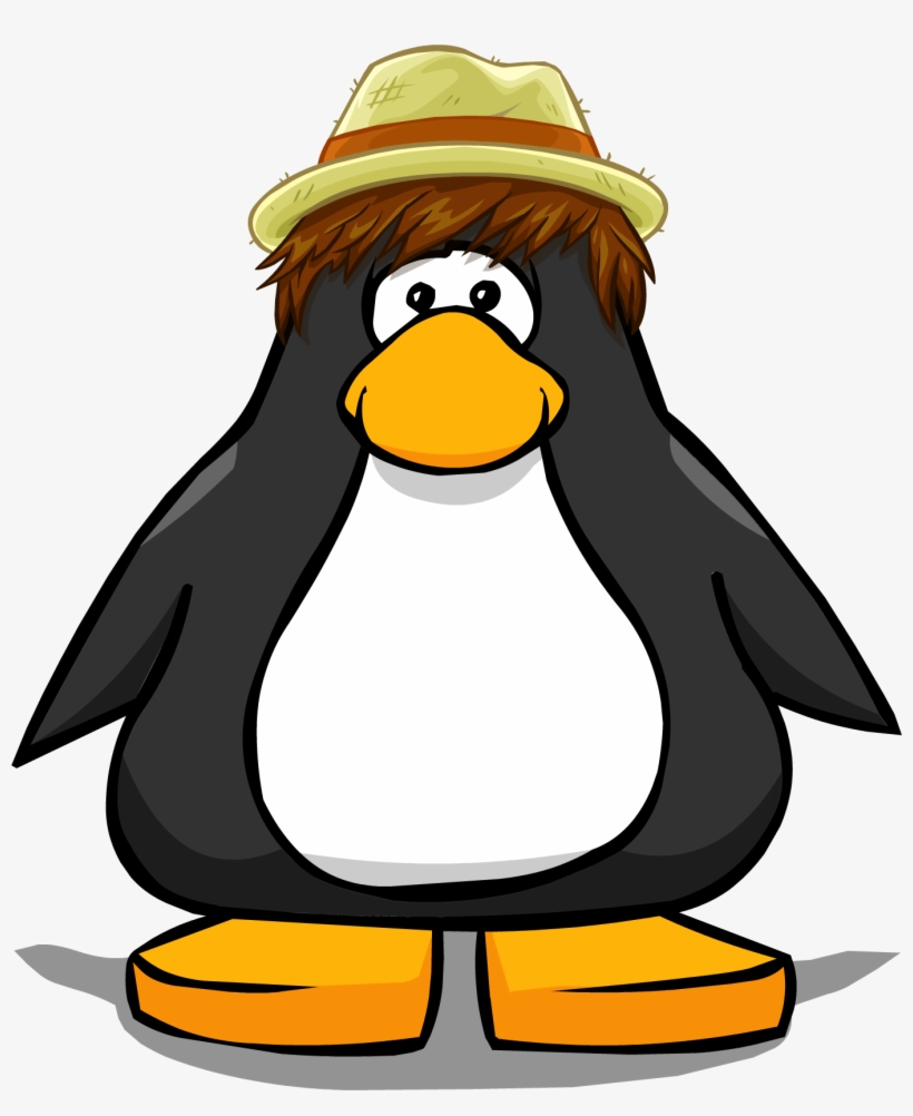 Straw Fedora Pc - Club Penguin Black Penguin, transparent png #5502660