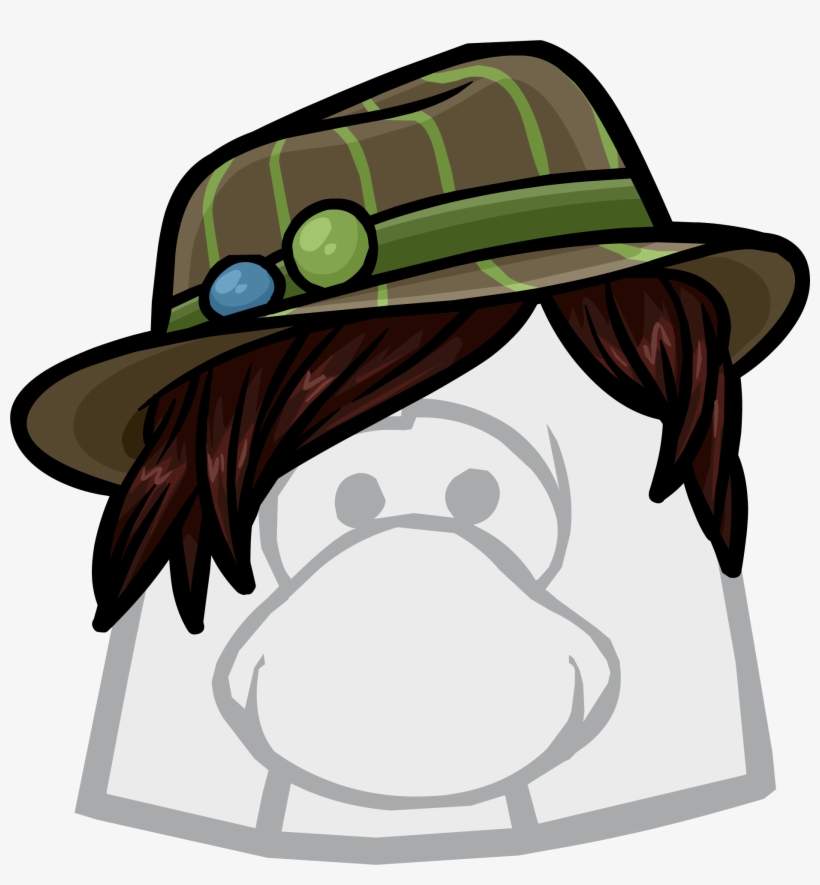 Brown Striped Fedora Icon - Club Penguin The Right, transparent png #5502778