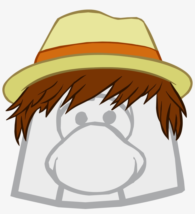 Straw Fedora Icon - Club Penguin Optic Headset, transparent png #5502837