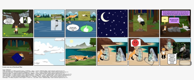 The Fox & The Stork - Cartoon, transparent png #5503114