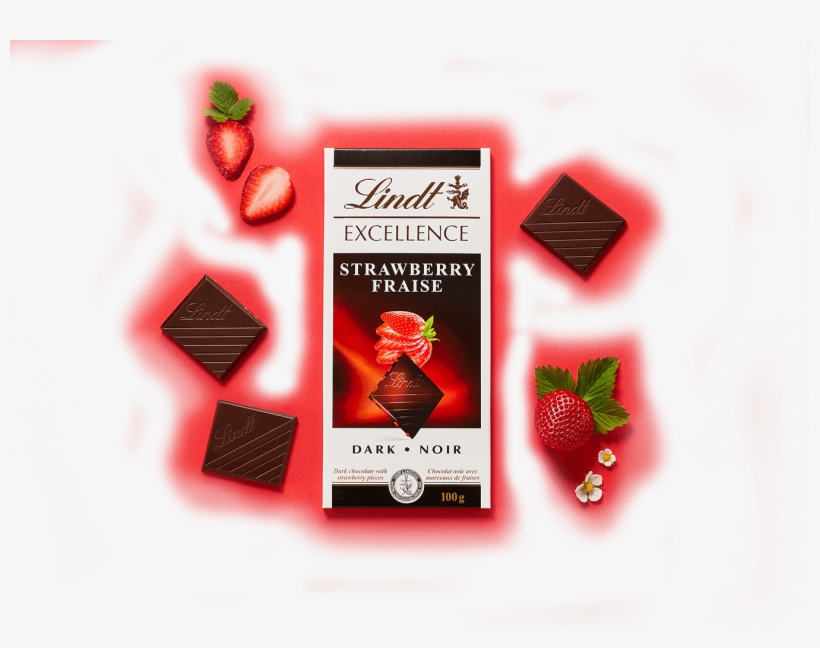 Lindt Excellence Strawberry - Lindt Excellence Strawberry Intense 100g, transparent png #5504537