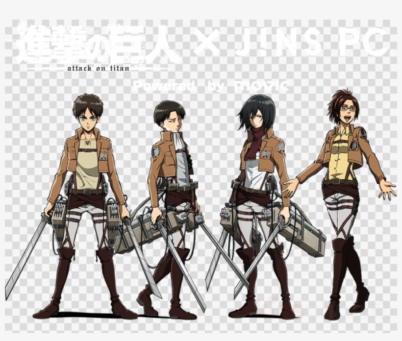 Attack On Titan Character Outfits Clipart Eren Yeager - Attack On Titan Wall Scroll - Mikasa, transparent png #5505112