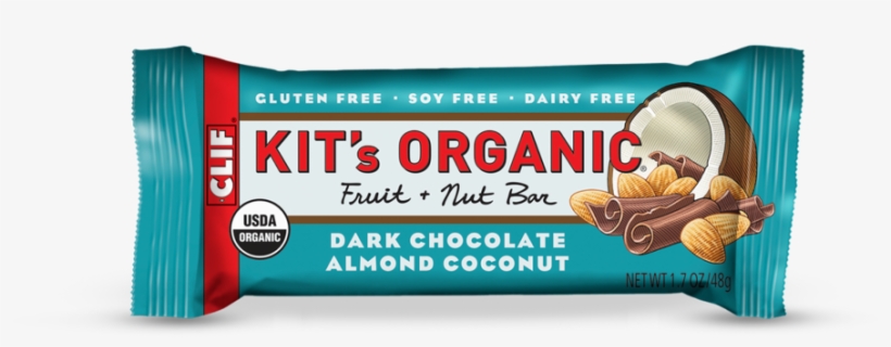 Dark Choc Clif Bar - Clif Kit's Organic Fruit And Nut Dark Chocolate Almond, transparent png #5505821