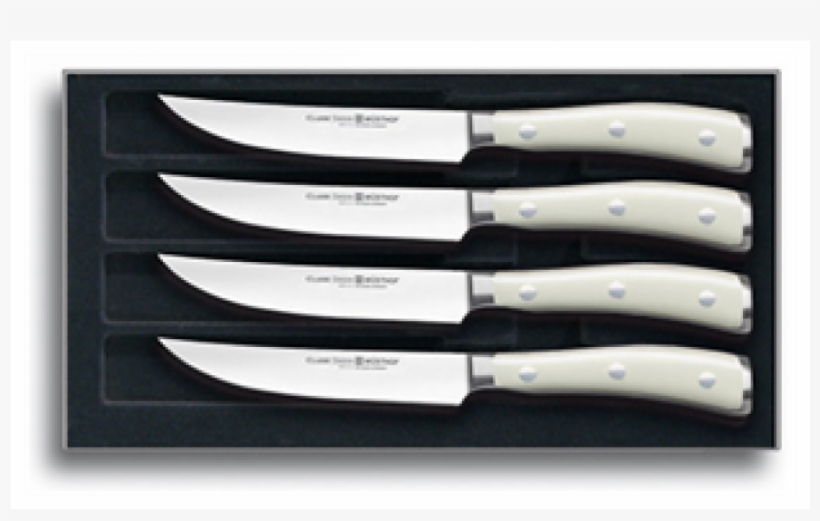 Classic Ikon Creme Steak Knife Set - Wüsthof Classic Ikon 4 Pc. Steak Knife Set, transparent png #5506047