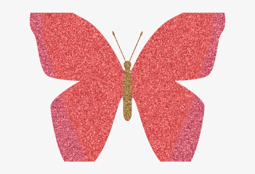 Glitter Crown Cliparts - Pink Butterfly Clip Art, transparent png #5506107
