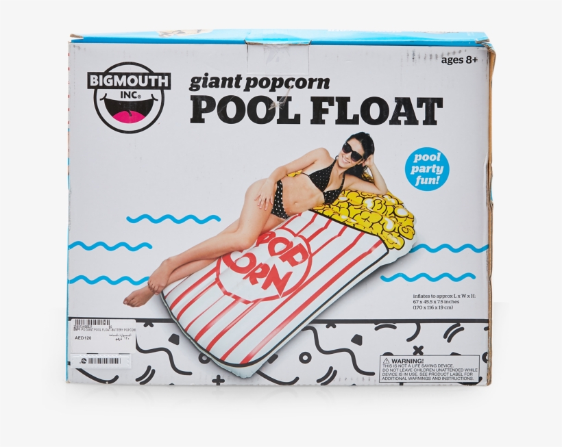 Giant Popcorn Pool Float - Big+mouth Giant Popcorn Pool Float, transparent png #5506869