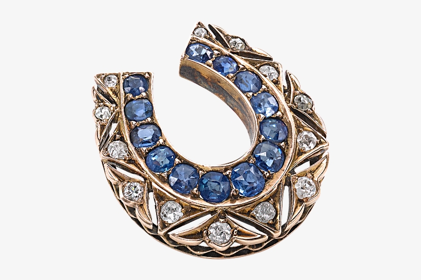 Sapphire & Diamond Horseshoe Brooch, transparent png #5507409
