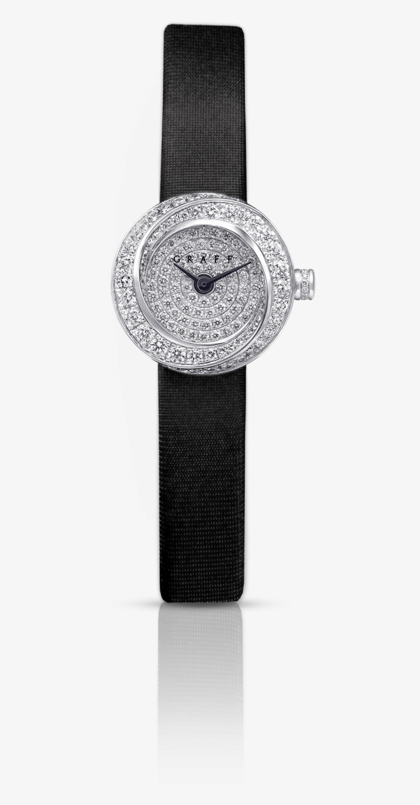 A Graff Ladies' Spiral Diamond Watch With Black Satin - Analog Watch, transparent png #5508934