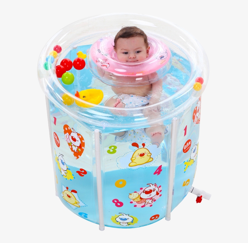 Lightning Delivery] Nuo Ai Thickening Water-saving - Tycgy Transparent Baby Folding Pool/swimming Pool/children's, transparent png #5510261