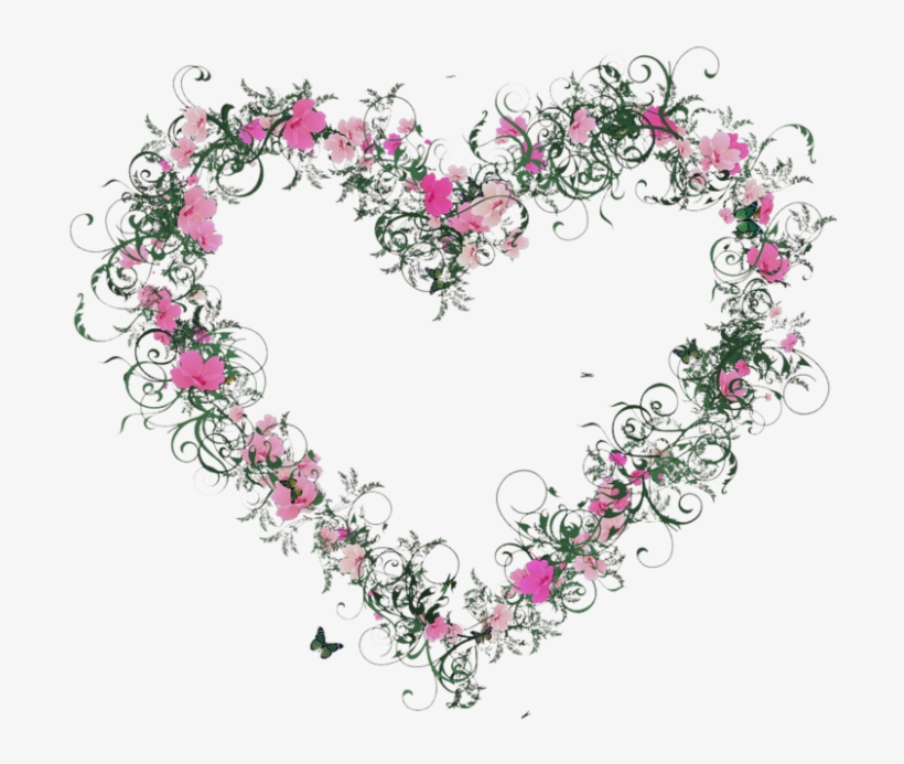 Coração Com Flores Png - Coração De Flores Png, transparent png #5515802