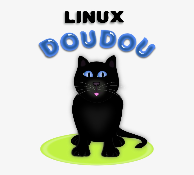 Geek Dou Dou Linux Logo Contest Black Cat Doudou Green - Logo, transparent png #5517242