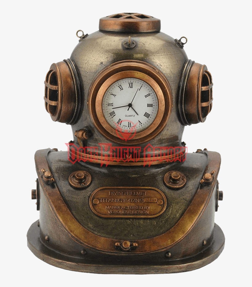 Bronze Copper Diving Helmet Clock, transparent png #5519461