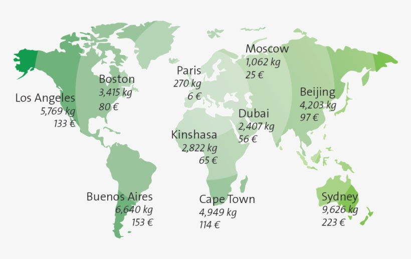 Distance, Routes And Aircraft Types Determine Emissions, - World Map Black And White Png, transparent png #5520180