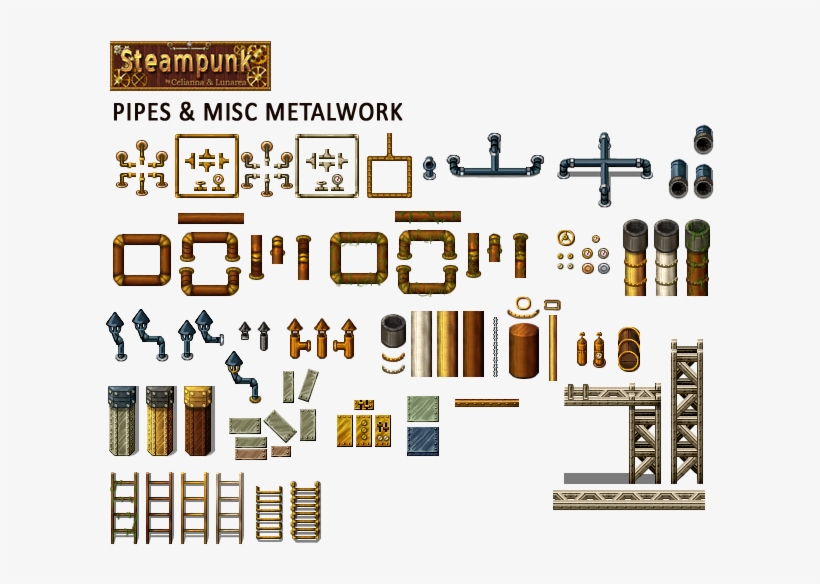 [ Img] - Steampunk Pixel Art Assets, transparent png #5520289