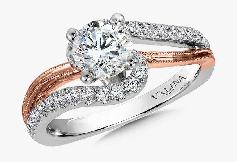 Valina Diamond Split Shank Engagement Ring Mounting - 14k Gold White Rhodium, Fancy Estate Ring Created Round, transparent png #5520866