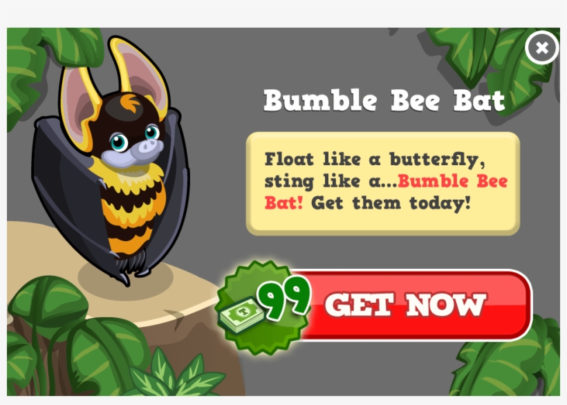 Bumble Bee Bat Modal - Tiny Zoo Friends App Animals, transparent png #5521979