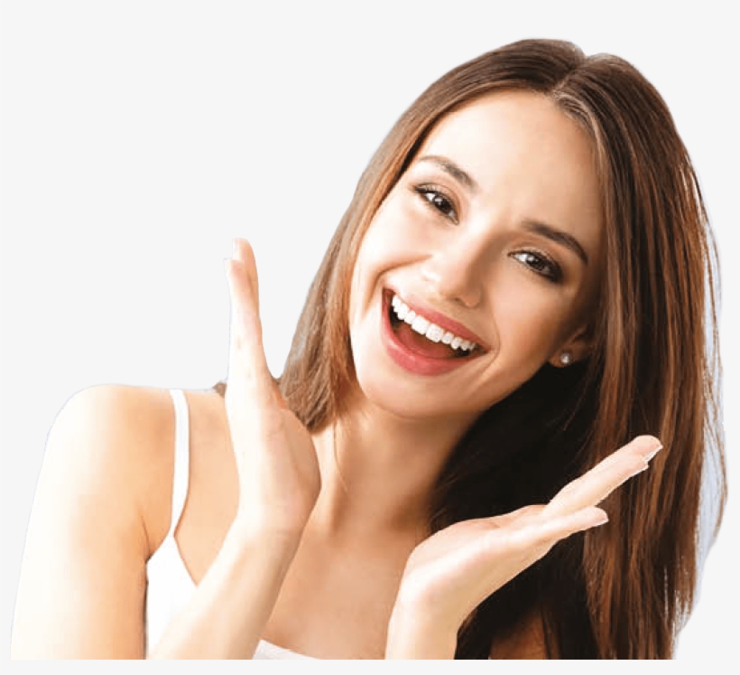 Dental Care For The Whole Family - Young Woman Showing Smile In Casual Smart Clothing, transparent png #5522444