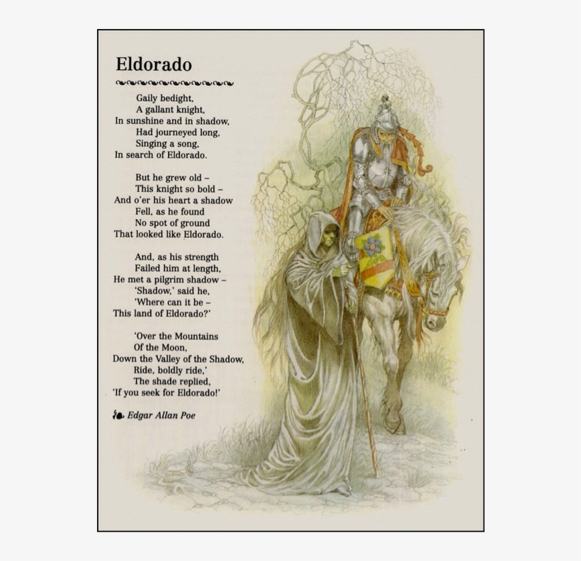 Edgar Allan Poe's "eldorado", transparent png #5523024